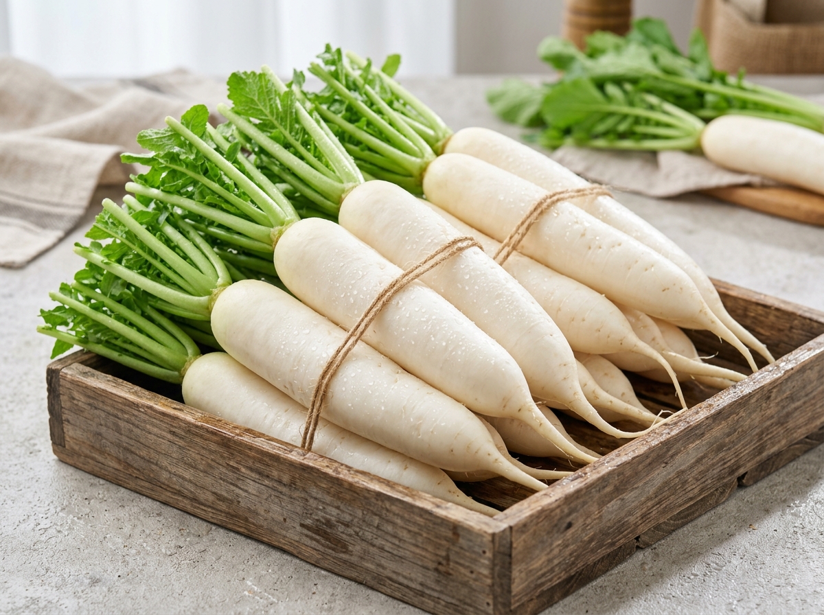 Củ cải tươi rửa sạch