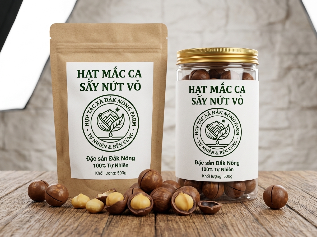 Mắc ca đất Bazan sấy giòn bùi, sản phẩm chế biến và gia công của Đăk Nông Farm